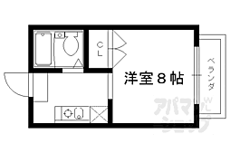 ヴィラホワイト 1Kの間取図画像