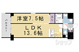 ウェスタ四条 1LDKの間取図画像