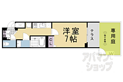 ヴィラ四条大宮 1Kの間取図画像