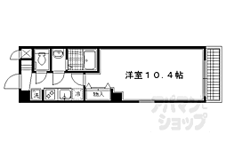 グランコスモ河原町 1Kの間取図画像