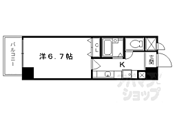 パインフィールド朱雀 1Kの間取図画像