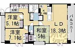 プレミスト京都烏丸鞍馬口 3LDKの間取図画像