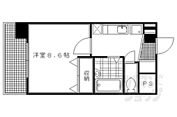 ハウスセゾン北野 1Kの間取図画像