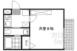 アークリード京都黒門 1Kの間取図画像
