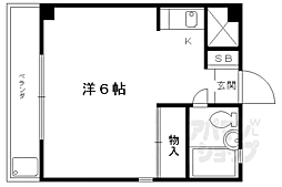 リンデンハイム 1Kの間取図画像