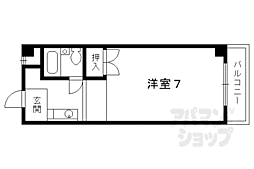 一条グリーンハイツ 1Kの間取図画像