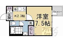 WELLSQUARE京都西陣WEST 1Kの間取図画像