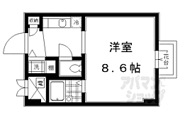 グランドパレス堀川パート2 1Kの間取図画像