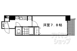 スワンズ京都西陣 1Kの間取図画像