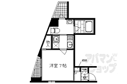 クレストコート二条城北 1Kの間取図画像