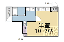 ミヤヴィ御所西 ワンルームの間取図画像