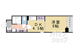 エスリード四条河原町 1DKの間取図画像