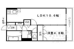グランエミシス等持院 1LDKの間取図画像