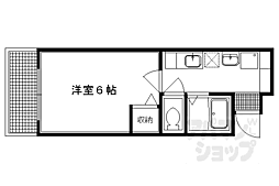 シティコート丸太町 1Kの間取図画像