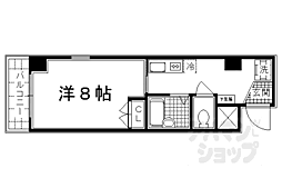 ラフィーネ御所西 1Kの間取図画像