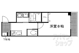 Merge一条通 1Kの間取図画像