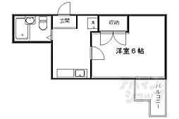 ス・プレール北野 1Kの間取図画像