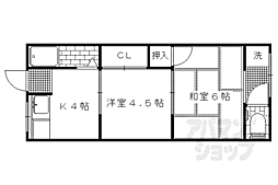 叡山電鉄叡山本線 茶山・京都芸術大学駅 徒歩3分の賃貸マンション 1階2DKの間取り