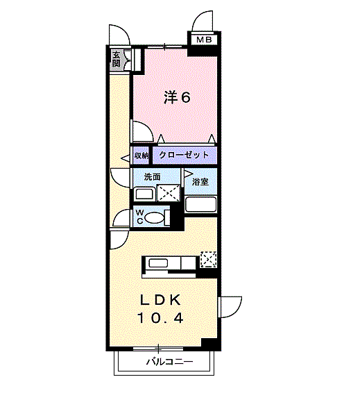 バクランI 101｜神奈川県南足柄市岩原(賃貸マンション1LDK・1階・42.38㎡)の写真 その2