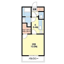 ルーチェ 1Kの間取図画像