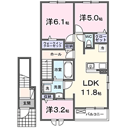 スカイ・ヒル 3LDKの間取図画像