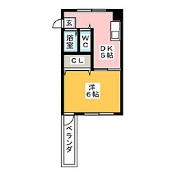 田中ビル 3階1DKの間取り