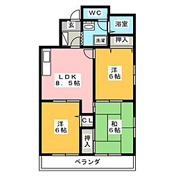 ソシアルアン 3LDKの間取図画像