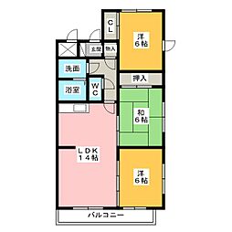 メゾン浪打 3LDKの間取図画像