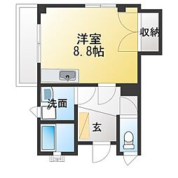 アネックス2 ワンルームの間取図画像
