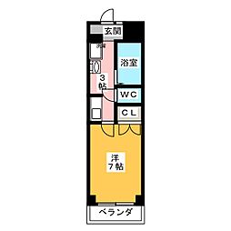 メゾン・ド・ソレイユ 1Kの間取図画像