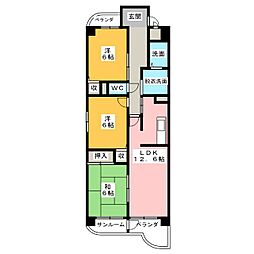 エスポワール城北 3LDKの間取図画像
