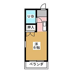 レジデンスウイング ワンルームの間取図画像