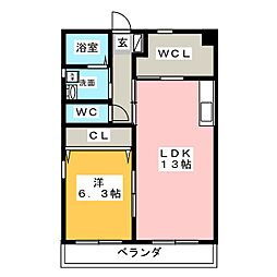 テンポラリネスト 1LDKの間取図画像