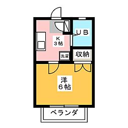 ジュネスシミズ 1Kの間取図画像