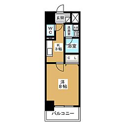 EAURAVINE 1Kの間取図画像