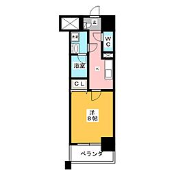 グランメゾン黒川 1Kの間取図画像