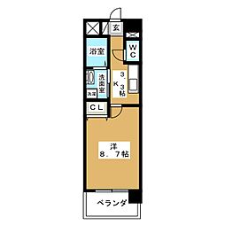 K・Sマンション 1Kの間取図画像