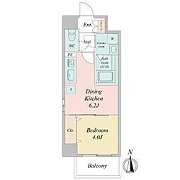 プレイズシード名城公園 1DKの間取図画像