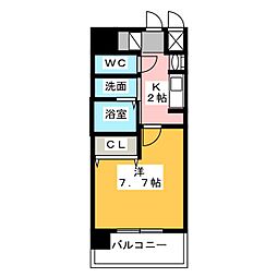ブルームライフ黒川 1Kの間取図画像