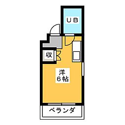 レジデンスウイング ワンルームの間取図画像