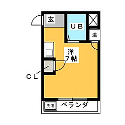 アオイビル ワンルームの間取図画像