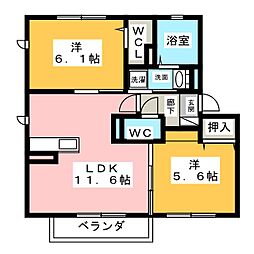 リレータウン 2LDKの間取図画像