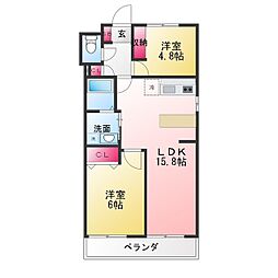 マノワールナガセ 3DKの間取図画像