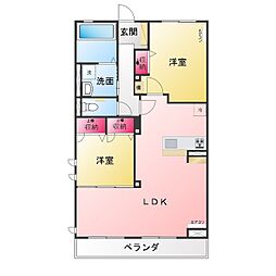 ラ エフディム ファミーユ 2LDKの間取図画像