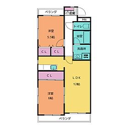 グランドメゾン城見 2LDKの間取図画像