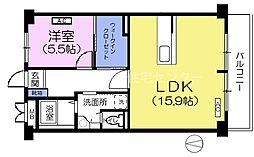 上井草グリーンハイツ3 1SLDKの間取図画像