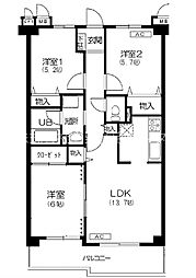 ベジタブル 3LDKの間取図画像