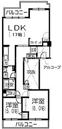 フィオーレ豊島園2 2LDKの間取図画像
