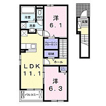 メゾン　ド　リー　I 203 ｜ 和歌山県和歌山市小倉595-1（賃貸アパート2LDK・2階・58.60㎡） その2