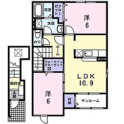 ファミールハウス5A 2LDKの間取図画像